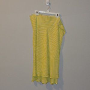 Lime Green Striped Skirt